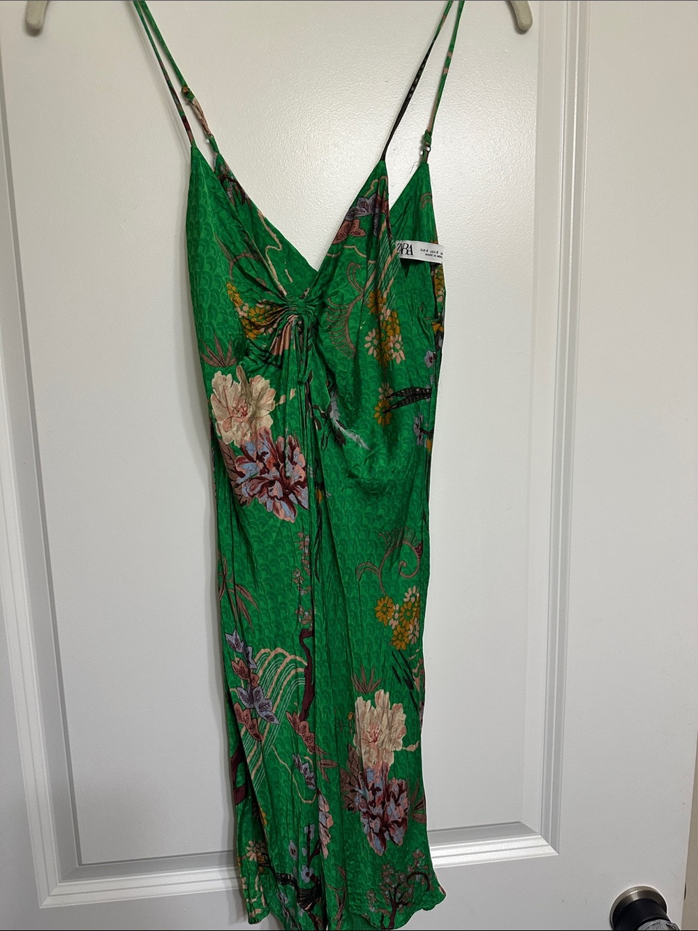 Zara Green Floral Slip Dress- Size S